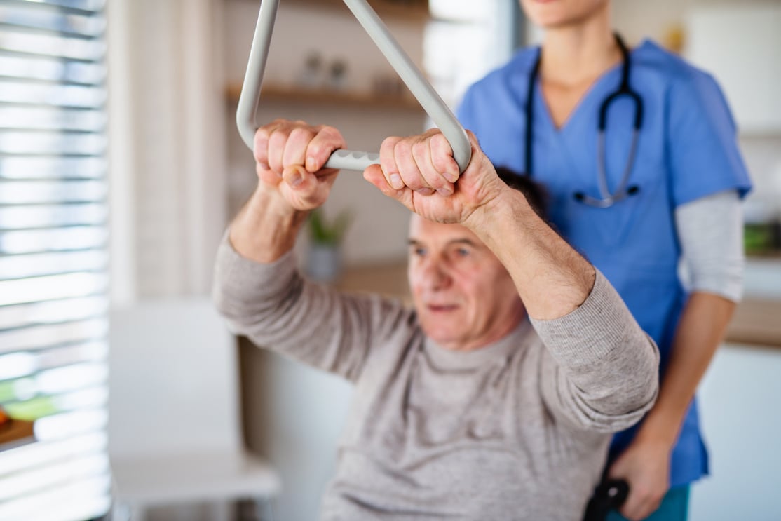 Senior Man Doing Physical Therapy